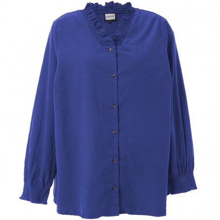 Gozzip GDorothea Blouse - Blå fløjls skjorte G256026 Blue