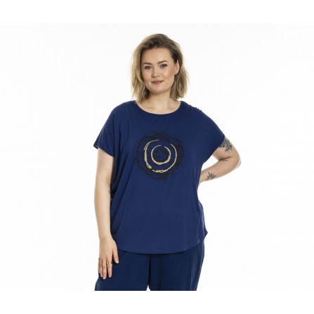 Gozzip Gitte T-shirt with print - Blå t-shirt med print foran G256039 Blue
