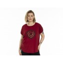 Gozzip Gitte T-shirt with print - Rød t-shirt med print foran G256039 Scarlet