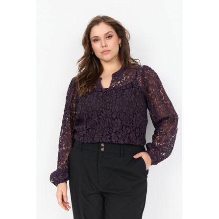 Wasabi WA-KILA 1 - Lilla blonde bluse W10304 Plum Perfect Combi