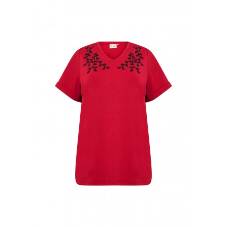 Wasabi WA-SABINA 68 - Rød t-shirt med broderi W20475 Chili Pepper