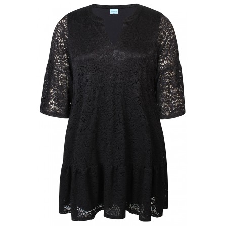 Zhenzi Zh-Tist 1111-Dress 3/4 - Sort blonde kjole 201111 Black