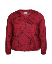 Zhenzi Zh-Sylva 1105-Blouse L/S - Rød bluse med print 201105 Burgundy Red
