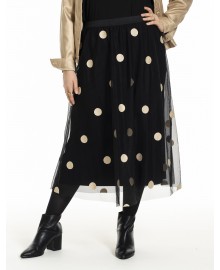 Gozzip GKatrine Skirt - Sort nederdel med prikker G256041 Black