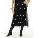 Gozzip GKatrine Skirt - Sort nederdel med prikker G256041 Black