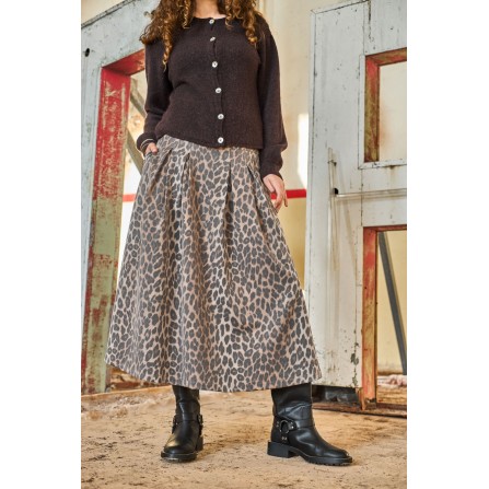 Black Colour BCALICE SKIRT - Nederdel i leopard 41037 Leo