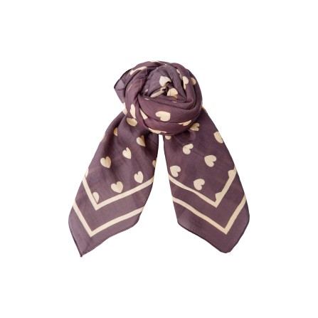 Black Colour BCCLAUDIA LOVE MINI SCARVES - Brunt tørklæde med hjerter 3618 Mocca