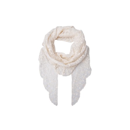 Black Colour BCARIANNA TRIANGLE LACE SCARF - Råhvidt tørklæde 3643 Off White