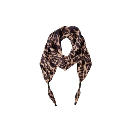 Black Colour BCLEODORA MINI SCARF DOUBLE LAYER - Lille tørklæde leopard 3648 Leopard