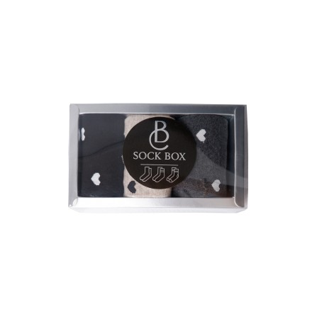 Black Colour BCSOCK BOX - 3 pak strømper hjerter 4394 Love Box