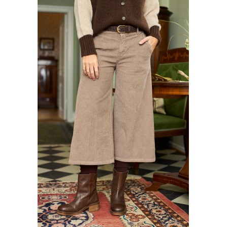 Black Colour BCCORA CULOTTE PANT - Beige fløjlsbuks 41042 Lt. Nougat