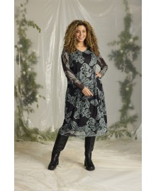 Zhenzi ZhAdley 1174-Dress - Mesh kjole med print 201174 Clary Sage