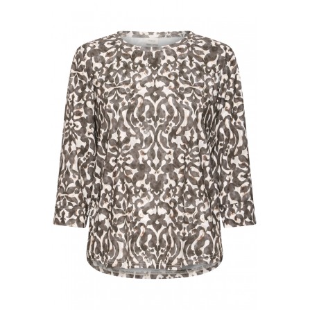 Fransa FRSEEN TEE 8 - Grøn printet bluse 20617416 Smokey Olive