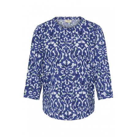 Fransa FRSEEN TEE 8 - Blå printet bluse 20617416 Navy/Green