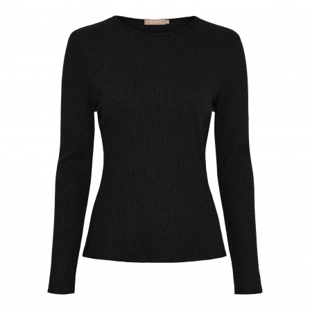MARTA MdcLunara LS Tee - Sort langærmet bluse med glimmer 38915M Black