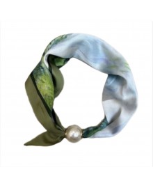 Tim&Simonsen Chloe Scarf w. Magnetic Pearl - Grøn mixet tørklæde TSJ467 Green