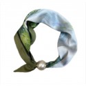 Tim&Simonsen Chloe Scarf w. Magnetic Pearl - Grøn mixet tørklæde TSJ467 Green