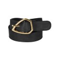 Tim&simonsen Elle Jeans Belt - Sort bælte med guld spænde 2188 Black-gold
