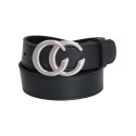 Tim&simonsen Corda Belt - Sort bælte med sølv CC spænde CC Belt Black-silver