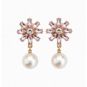 Tim&Simonsen Button Cover Madelaine 2 pcs - Guld/rosa cover med perle til knap TSJ461 Rose-gold