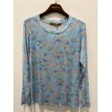Marta MdcElissa Top - Printet L/S t-shirt 7914 Celeste