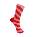 Black Colour BCHUXI SOCK - Rød stribet strømpe 8515 Red