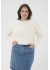 Kaffe Curve KCwinni LS T-shirt - Lysebl&aring;/Hvid stribet t-shirt 10581775 White/Light Blue, Blue Neckline