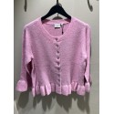 Kaffe Curve KCemmi Frill Cardigan - Pink cardigan 10584024 Pink Frosting Melange