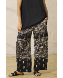 Zhenzi Zh-Ember 1291 Pant Sort/sandfarvet printet bukser 201291 Black