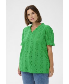 Kaffe Curve KCdina Blouse - Grøn blonde bluse 10584026 Bright Green
