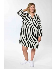 Gozzip GJAna Tunic - Sort/hvid stribet tunika G262048 Black/Offwhite