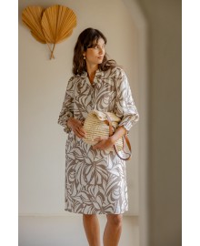 Fransa FRADRIANA DR 21 - Beige printet kjole 20618119 Floral Reverie M. Trail