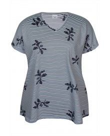 Zhenzi Zh-Alberta 1254-T-shirt S/S - Blå stribet t-shirt 201254 Sky Way
