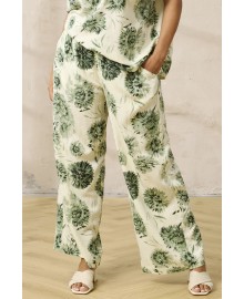 Zhenzi Zh-Frida 1310-Pants - Grøn printede bukser 201310 Cactus Green