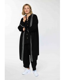 Gozzip GKajsa Long Cardigan - Lang sort cardigan G262065 Black/Off White