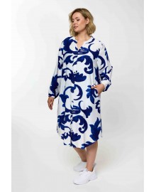 Gozzip GAnja Dress - Hvid-blå printet kjole G262013 Offwhite-Blue