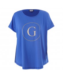Gozzip GGitte T-shirt med print - Blå t-shirt G262074 Blue