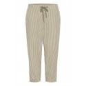 Kaffe KAnaya Striped Capri Pants -  Sandfarvet stribet buks 10509010 Brindle/Turledo