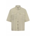 Kaffe KAnaya striped shirt - Sandfarvet stribet skjorte 10510106 Brindle/Turtledo