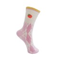 Black Colour BCBRYNN SOCK - Rosa strømpe med print 8526 Rose Yellow