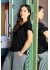 Black Colour BCMAY FLOWERPATCH TEE - Sort t-shirt 41102 Black