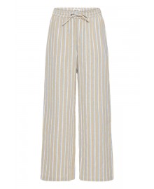 ICHI IAFOXA STRIPED BEACH PT - Lyseblå stribet bukser 20121645 Placid Blue Stripe