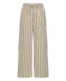 ICHI IAFOXA STRIPED BEACH PT - Sort stribet bukser 20121645 Metorite Stripe