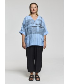 Gozzip GElissa Oversize Blouse - Lyseblå bluse G263216 Light Blue/Black