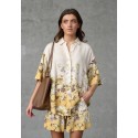 Love&Divine Love971-16 Shirt - Gul/brun blomstret bluse 19856 Yellow/Brown Flower