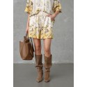 Love&Divine Love970-13 Shorts - Gul/brun printede shorts 19858 Yellow/Brown Flower