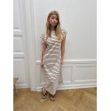 CONTINUE Frederikke Dress - Brun stribet kjole 15210 Brown Stripe