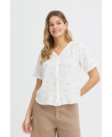 Fransa FRBOBBI SH 1 - Bluse med citroner 20615707 Pastel Yellow Lemon