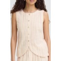ICHI IHICHA WA - Stribet vest 20125733 Neutral Stripe