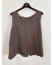 Marta MdcAlessia Top - Brun hør top 258917 Mocca